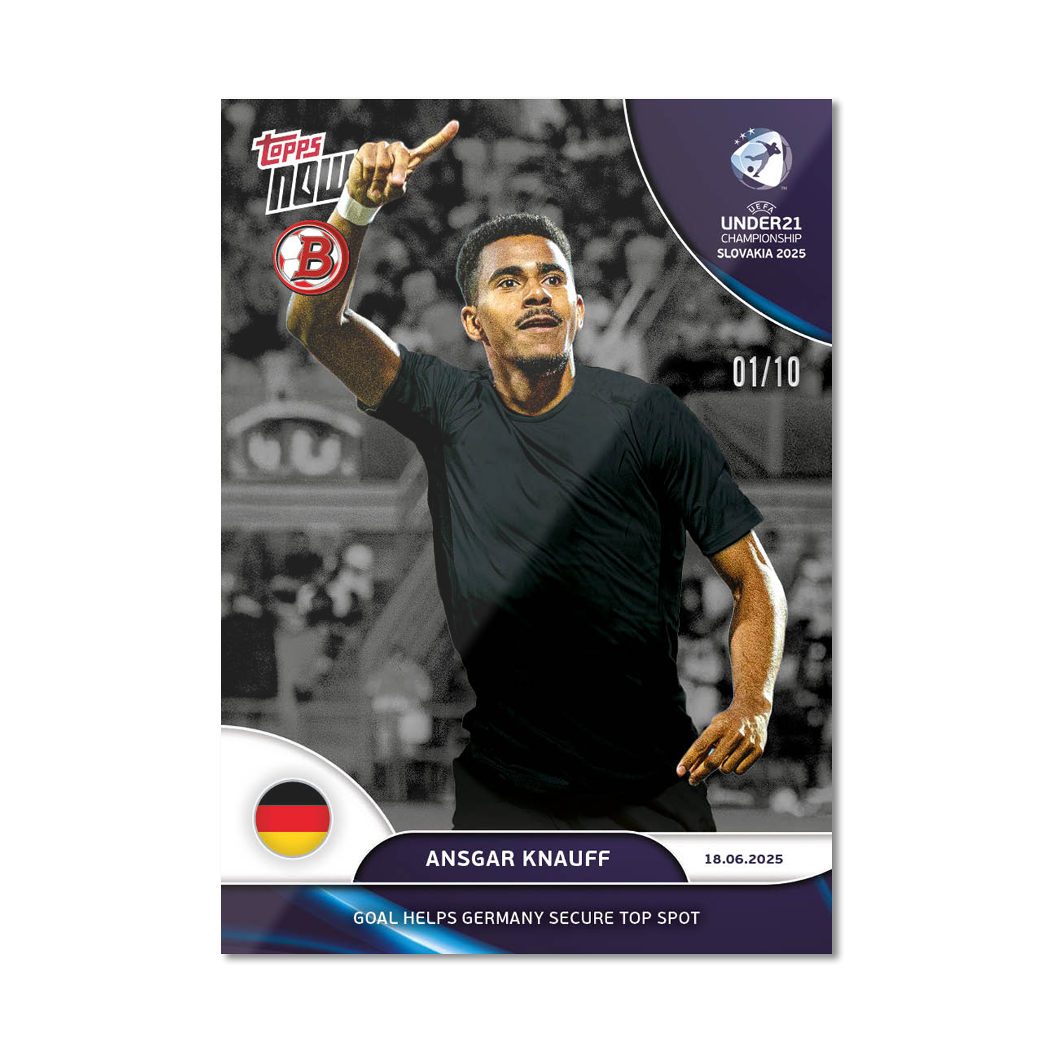 Ansgar Knauff - 2025 UEFA Euro U-21 Topps NOW - Card 6 - PR: 100 - Image 4