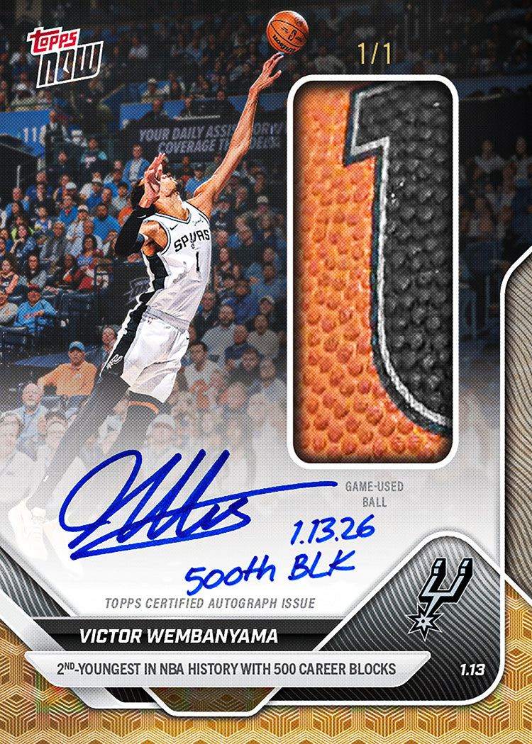 Alternative view of Victor Wembanyama - 2025-26 NBA Topps NOW - Card 127 - PR: 18966