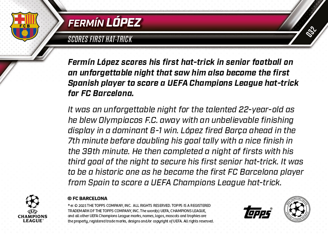 Fermín López - 2025-26 UCL Topps NOW - Card 32 - PR: 951 - Image 7