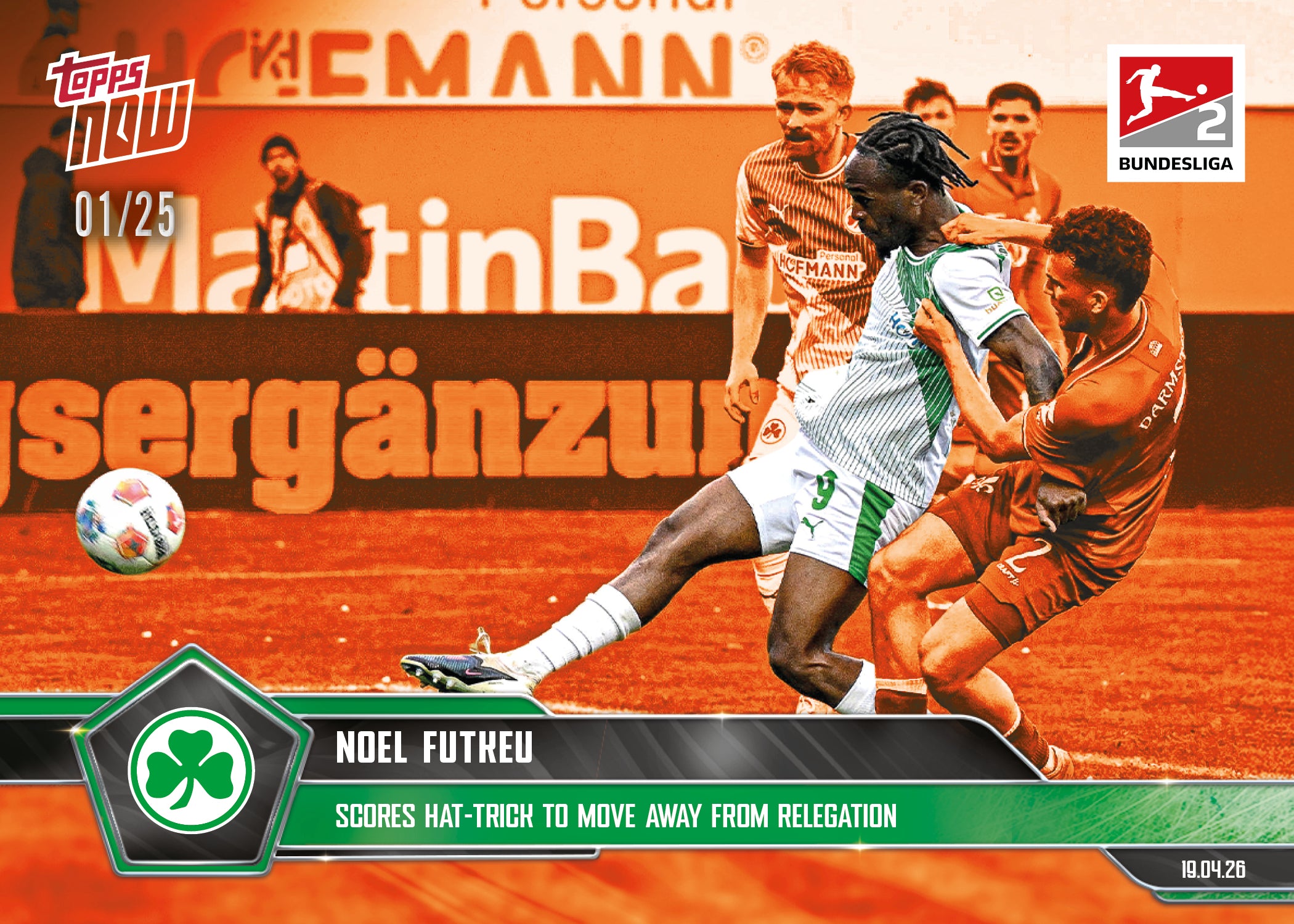 Noel Futkeu - 2025-26 Bundesliga Topps NOW - Card 176 - PR: 80 - Image 5