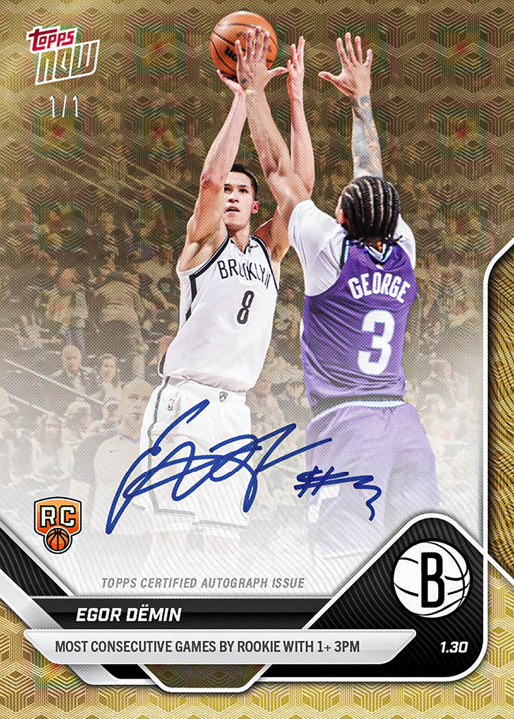 Egor Dëmin - 2025-26 NBA Topps NOW - Card 153 - PR: 1079 - Image 2