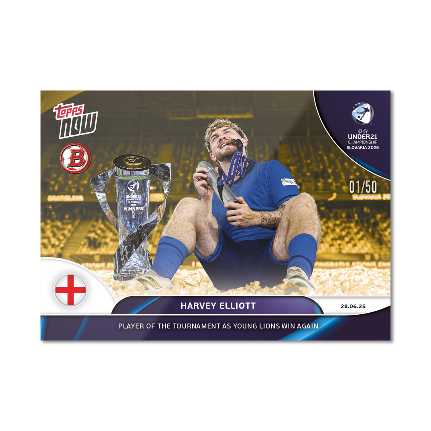 Harvey Elliott - 2025 UEFA Euro U-21 Topps NOW - Card 12 - PR: 433 - Image 6