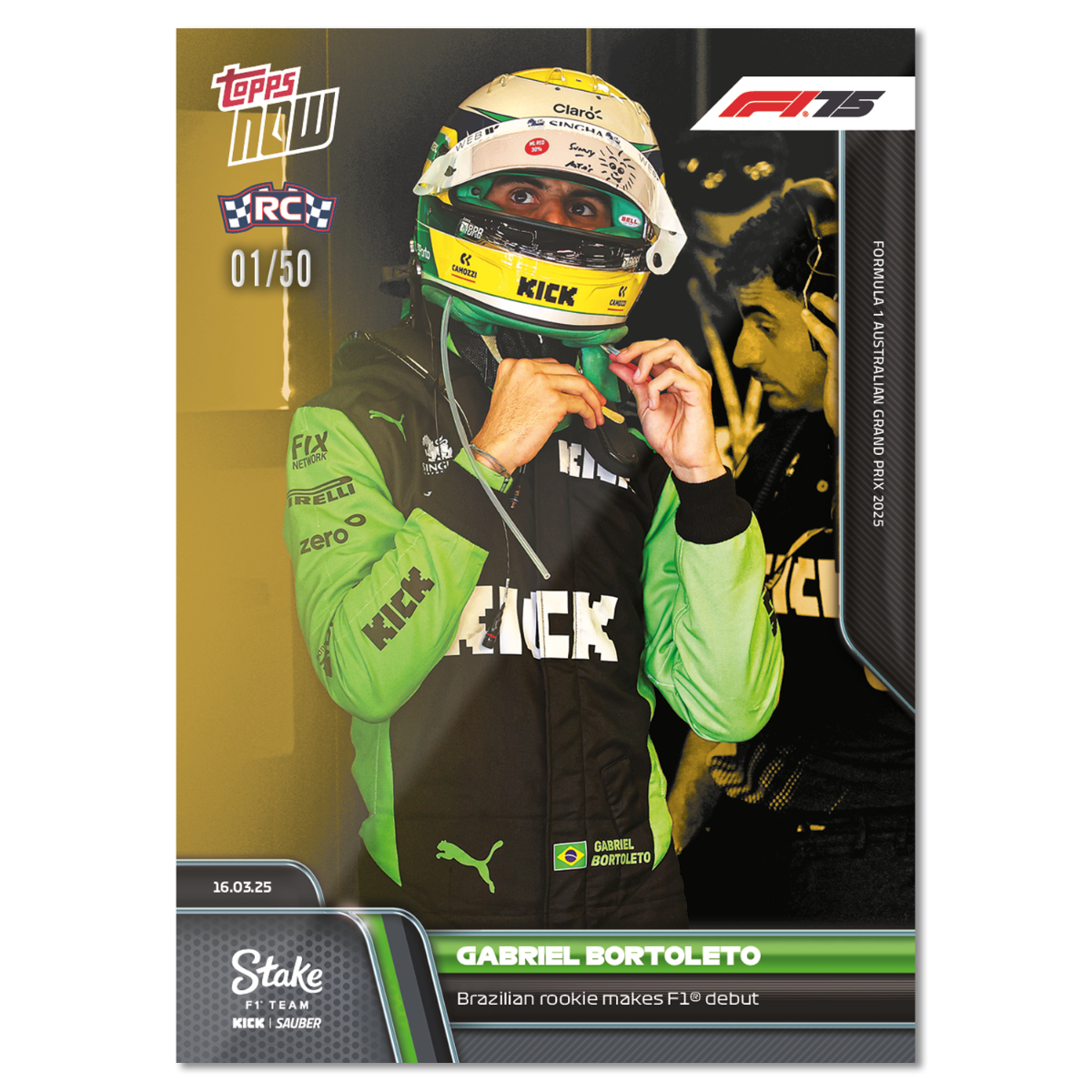 Gabriel Bortoleto - 2025 Formula 1 Topps NOW Card 16 - PR: 1343 - Image 7