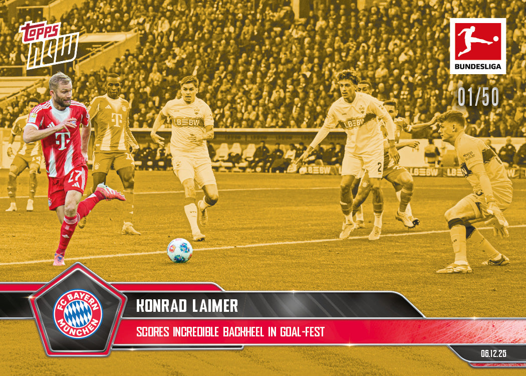 Konrad Laimer - 2025-26 Bundesliga Topps NOW - Card 74 - PR: 299 - Image 6