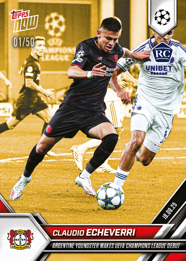 Claudio Echeverri - 2025-26 UCL Topps NOW - Card 22 - PR: 846 - Image 6