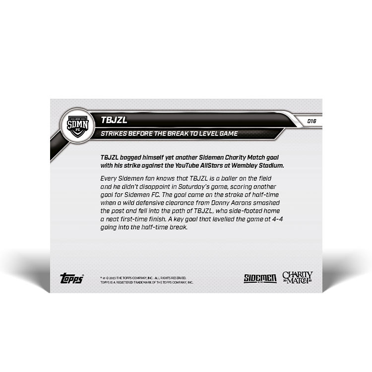 TBJZL - 2025 Sidemen Charity Match Topps NOW Card 16 - LOOK FOR AUTO - PR: 140 - Image 8