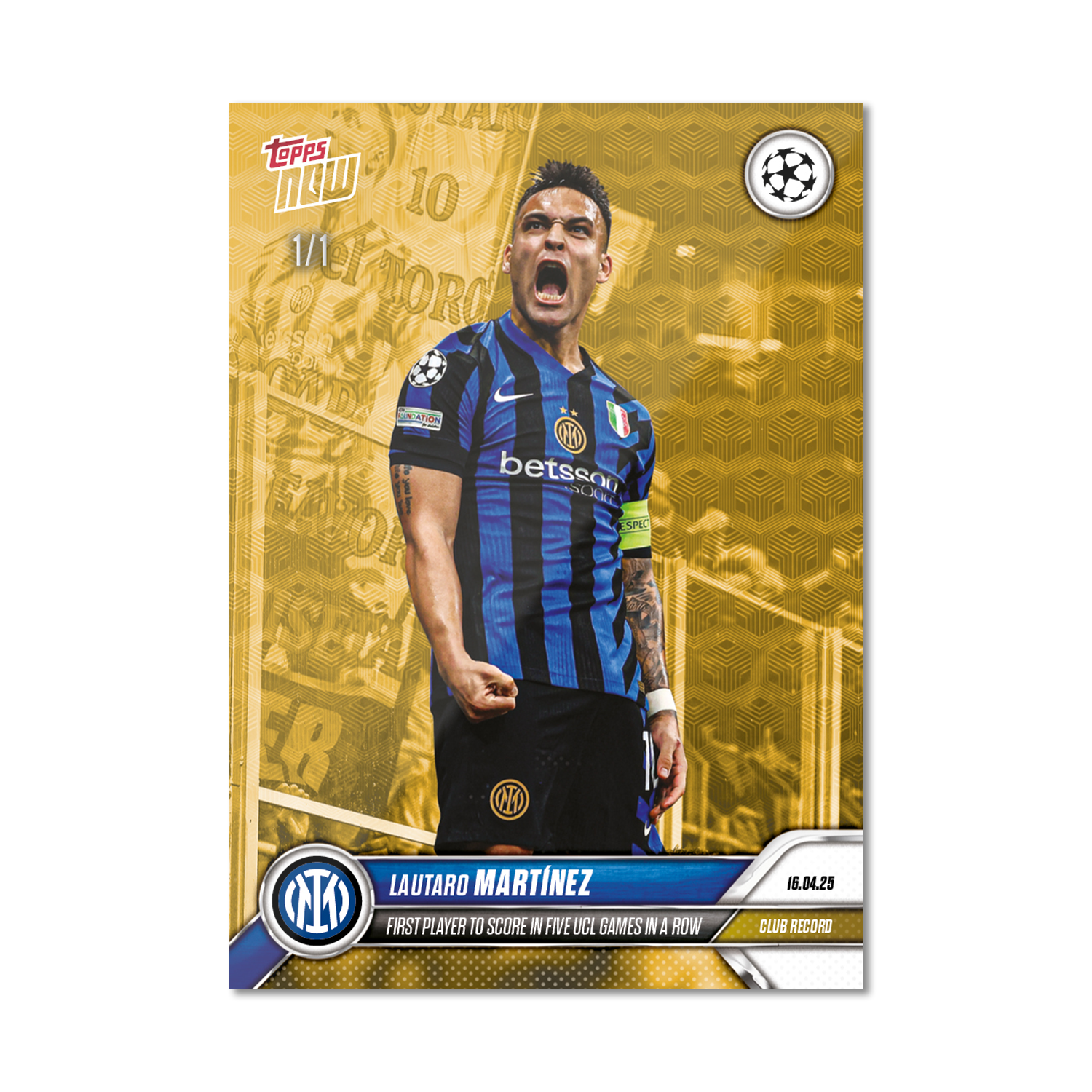 Lautaro Martínez - 2024-25 UCL Topps NOW - Card 142 - PR: 592 - Image 2