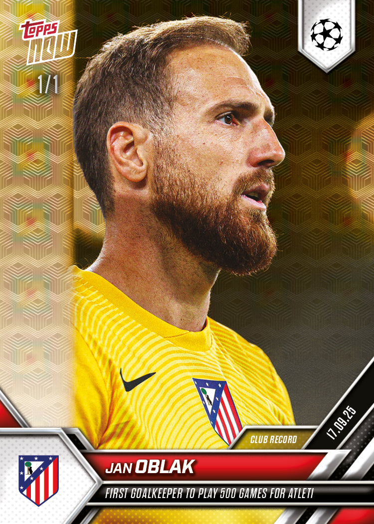 Jan Oblak - 2025-26 UCL Topps NOW - Card 19 - PR: 201 - Image 2