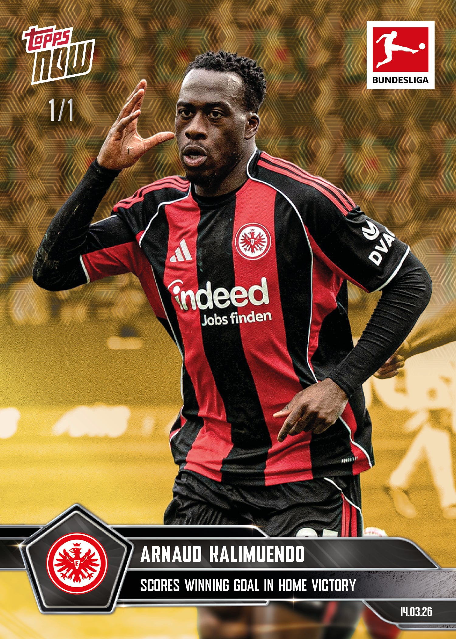Arnaud Kalimuendo - 2025-26 Bundesliga Topps NOW - Card 150 - PR:124 - Image 2