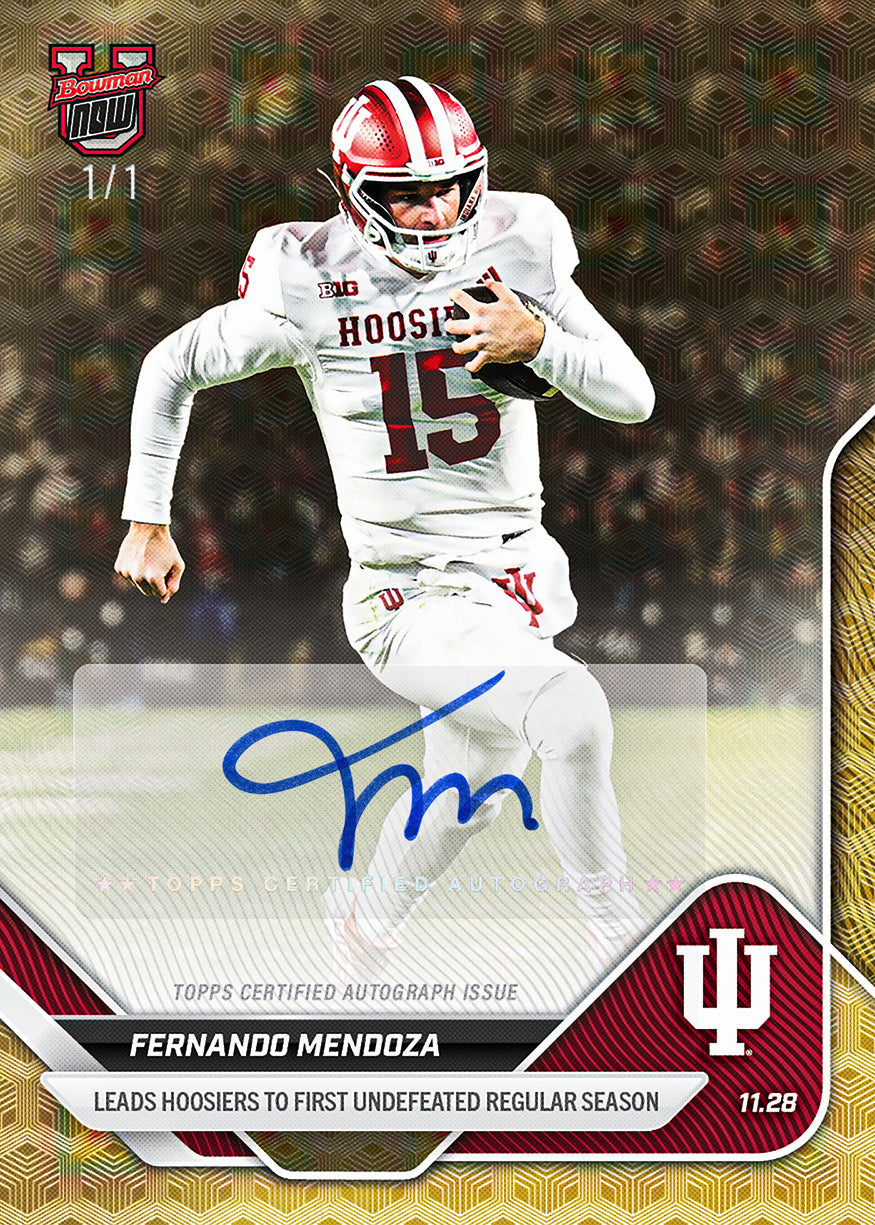 Alternative view of Fernando Mendoza - 2025-26 Bowman U NOW Football - Card 52 - PR: 2009