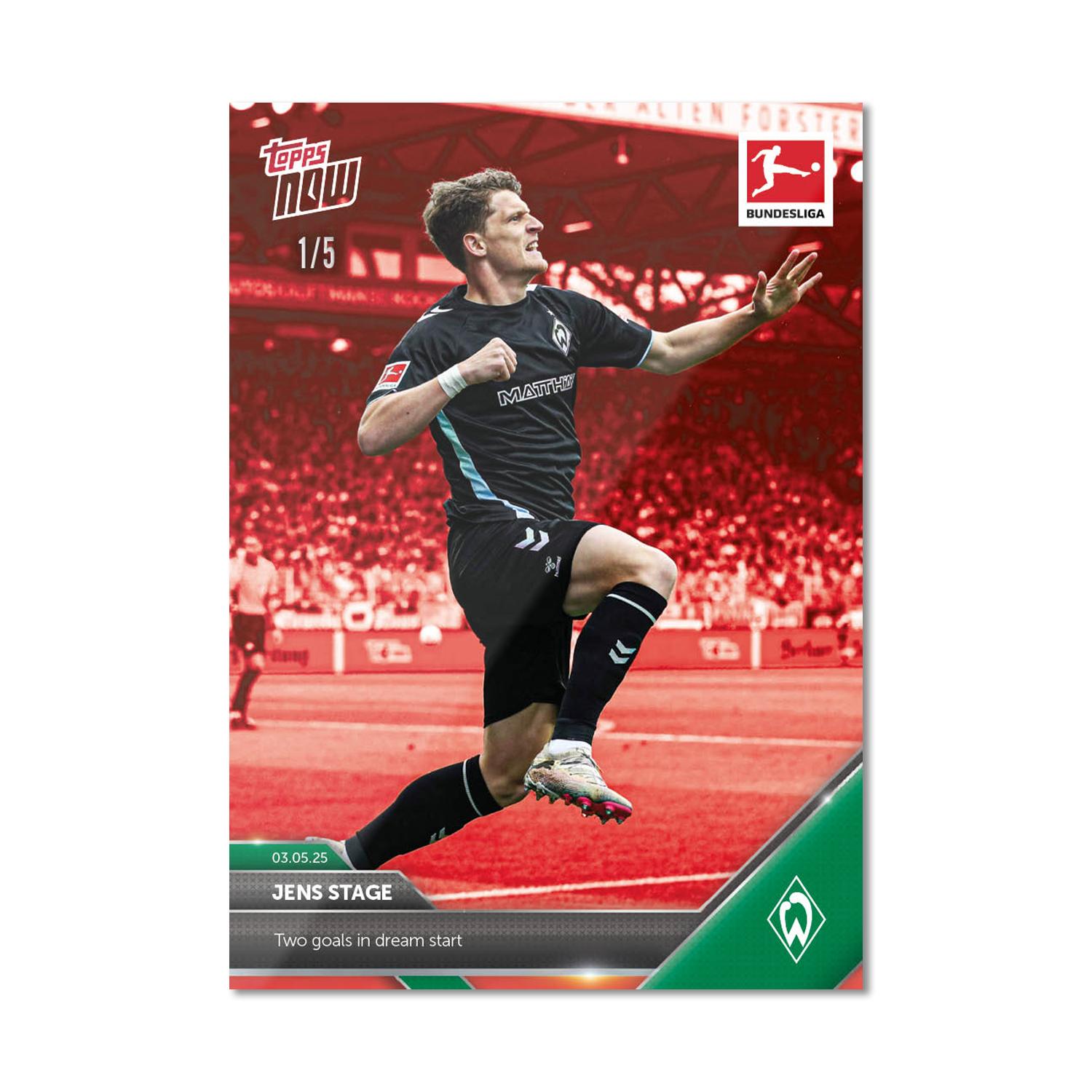 Jens Stage - 2024-25 Bundesliga Topps NOW - Card 179 - PR: 67 - Image 3