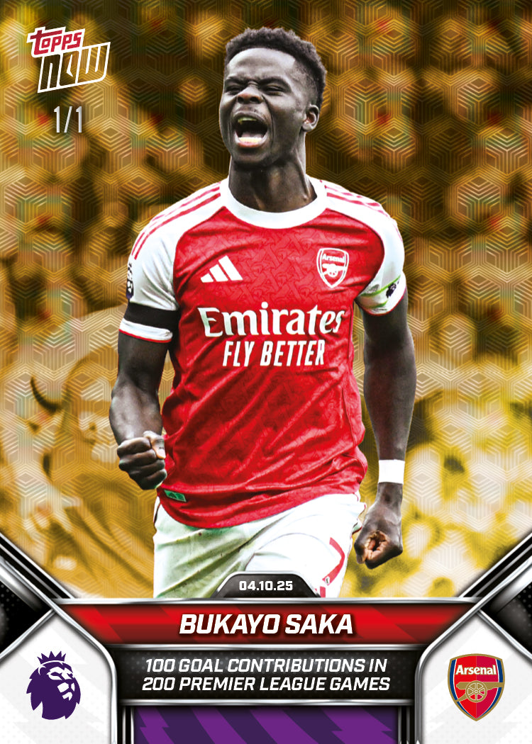 Bukayo Saka - 2025-26 Premier League Topps NOW - Card 31 - PR: 1025 - Image 2