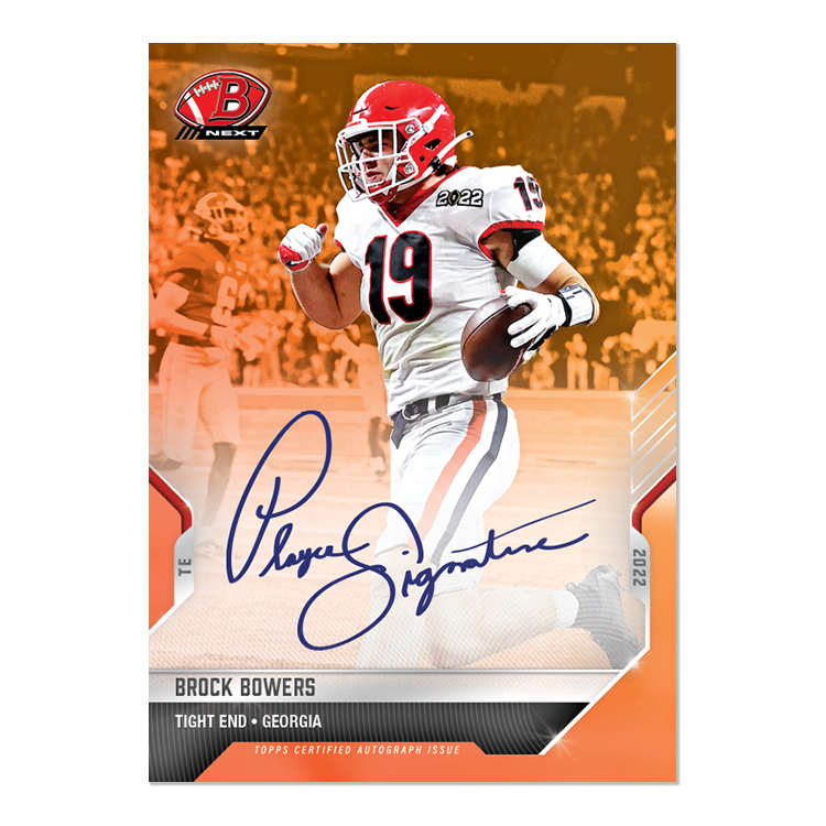 On-Card Auto # to 5 - Brock Bowers - 2022 Bowman NEXT TOPPS NOW Football Card 14E