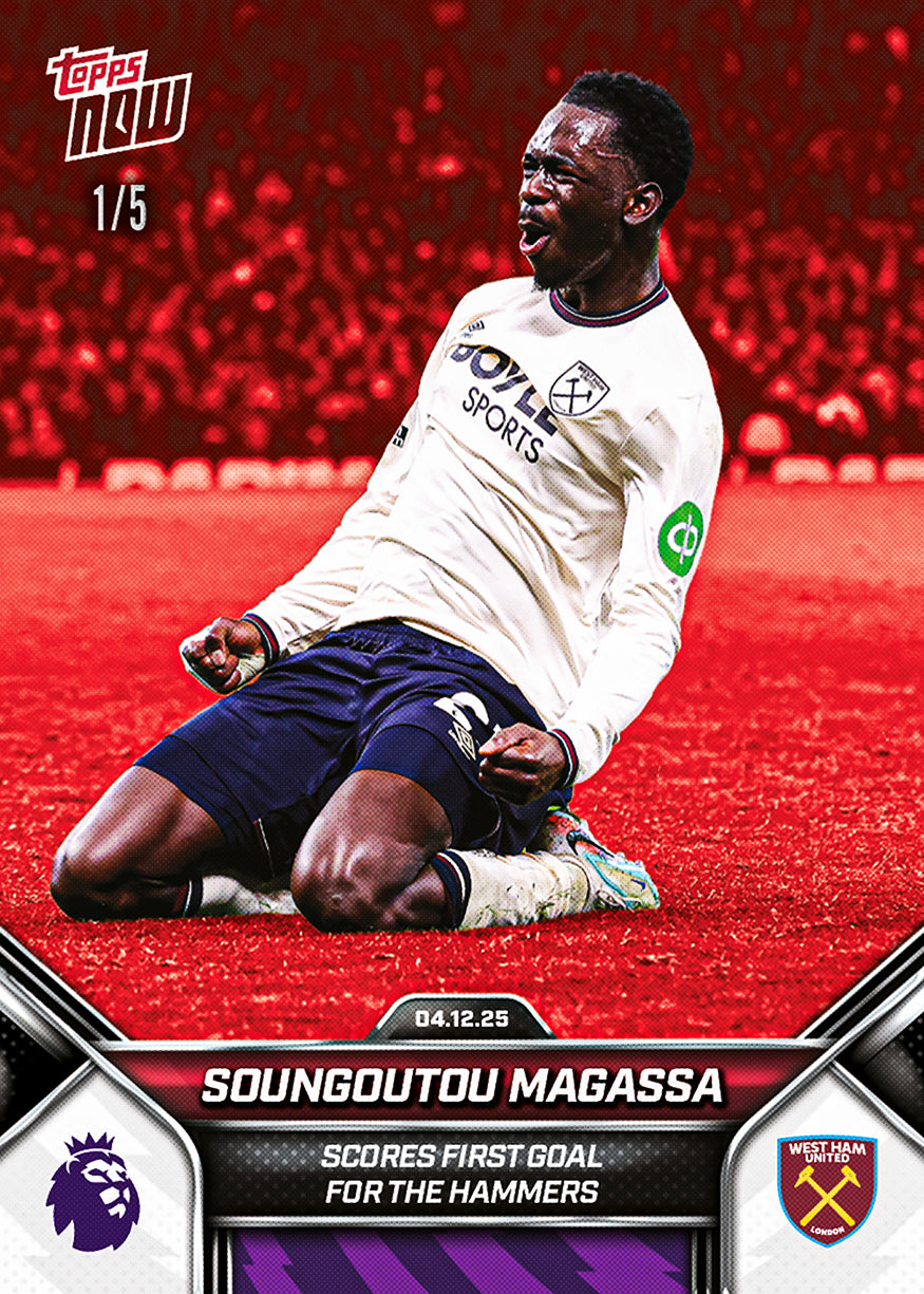 Soungoutou Magassa - 2025-26 Premier League Topps NOW - Card 74 - PR: 178 - Image 3