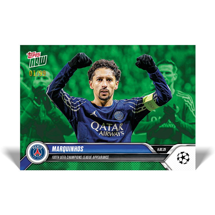 Marquinhos - 100th UEFA Champions League appearance - 24/25 UCL Topps NOW Card 100 - PR: 90 - Image 5