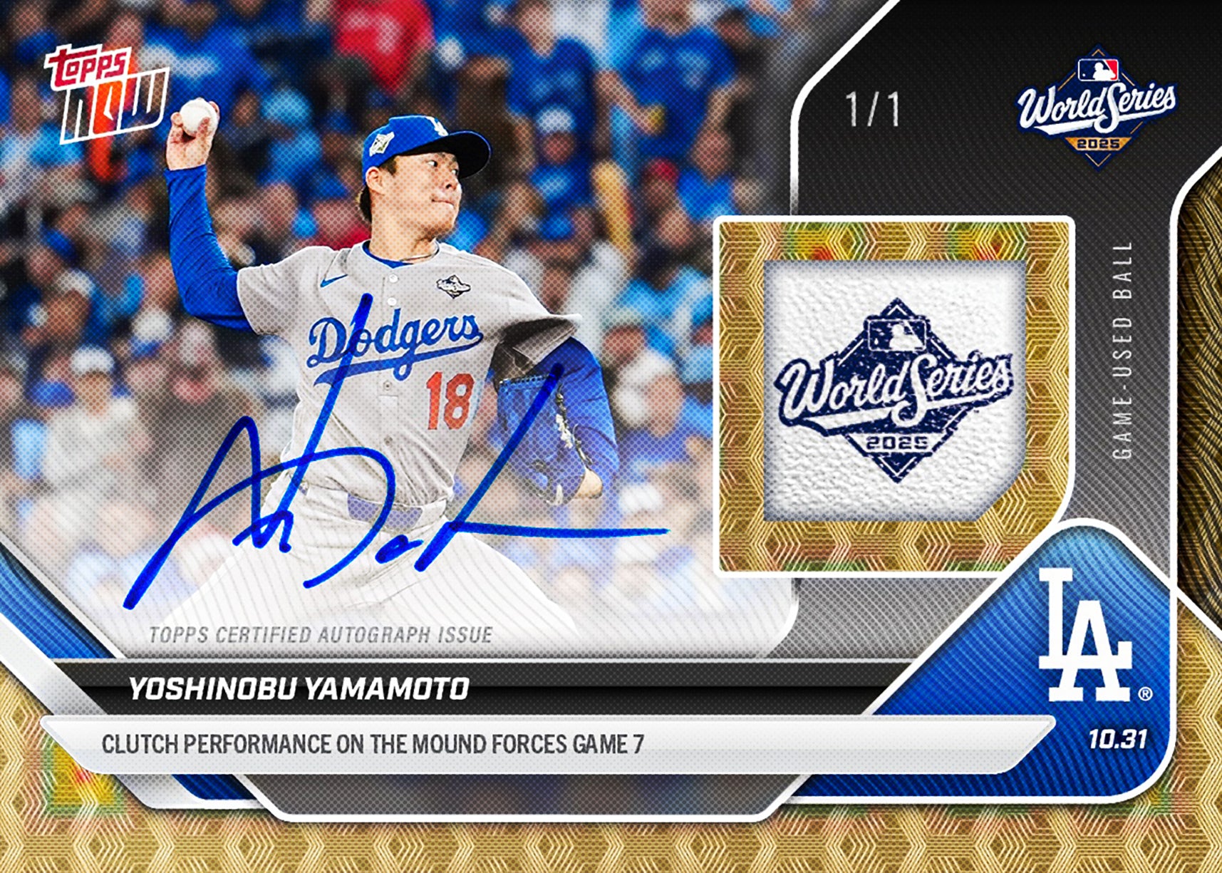 Yoshinobu Yamamoto - 2025 MLB Topps NOW - Card 916 - PR: 43189 - Image 2