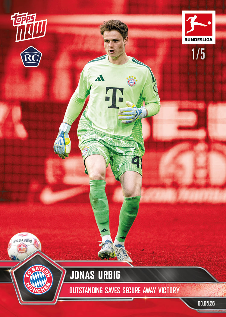 Jonas Urbig - 2025-26 Bundesliga Topps NOW - Card 190 - PR: 1198 - Image 3