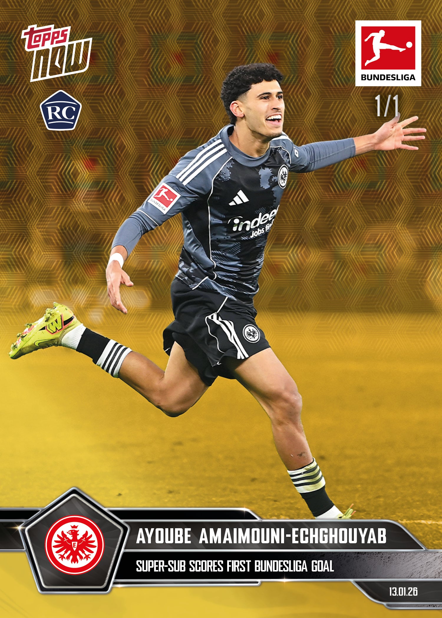 Ayoube Amaimouni-Echghouyab - 2025-26 Bundesliga Topps NOW - Card 95 - PR: 605 - Image 2