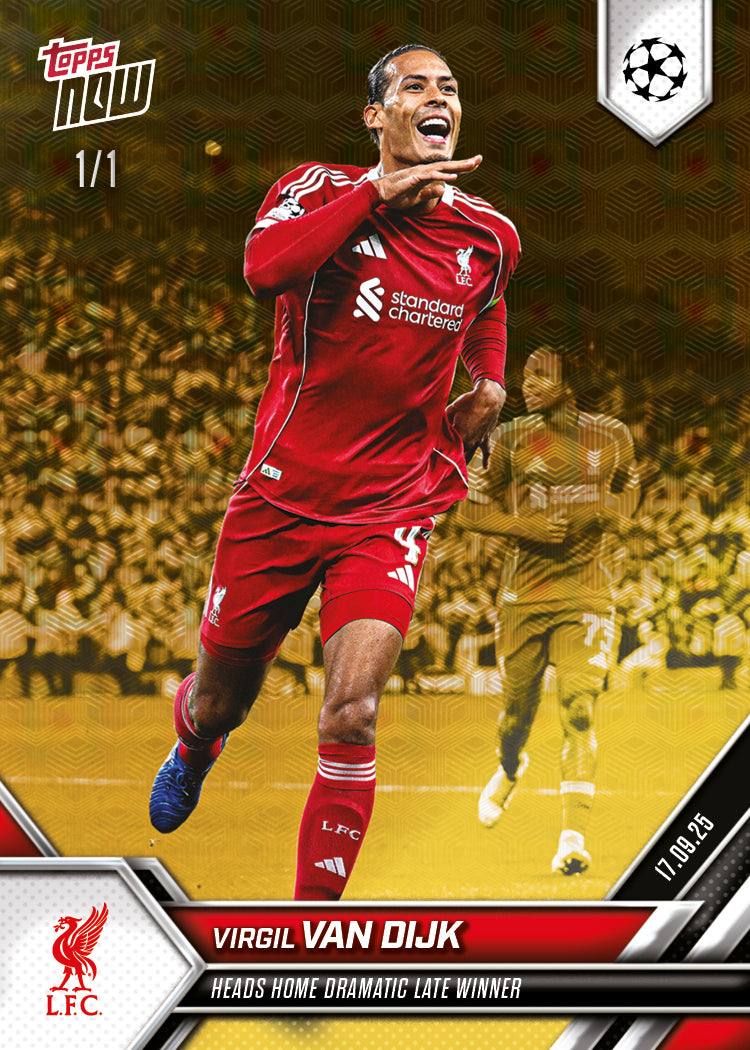 Alternative view of Virgil van Dijk - 2025-26 UCL Topps NOW - Card 15 - PR: 585
