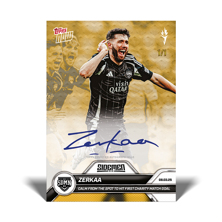 Alternative view of Zerkaa - 2025 Sidemen Charity Match Topps NOW Card 1 - LOOK FOR AUTO - PR: 398