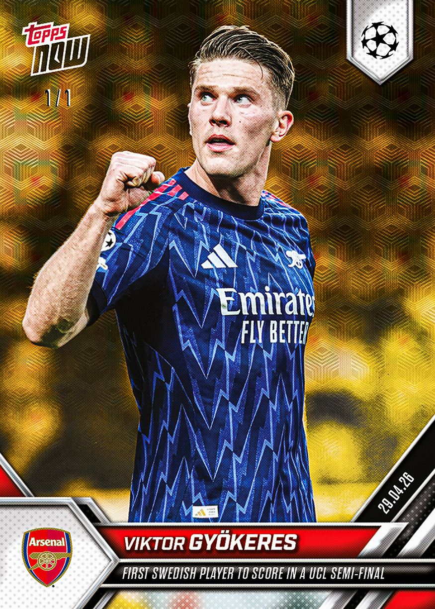 Alternative view of Viktor Gyökeres - 2025-26 UCL Topps NOW - Card 131 - PR: 1070