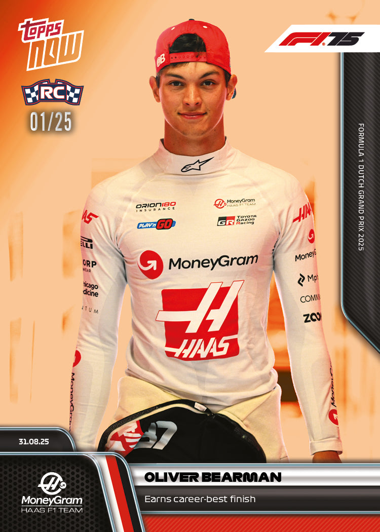 Oliver Bearman - 2025 Formula 1 Topps NOW - Card 59 - PR: 2017 - Image 5