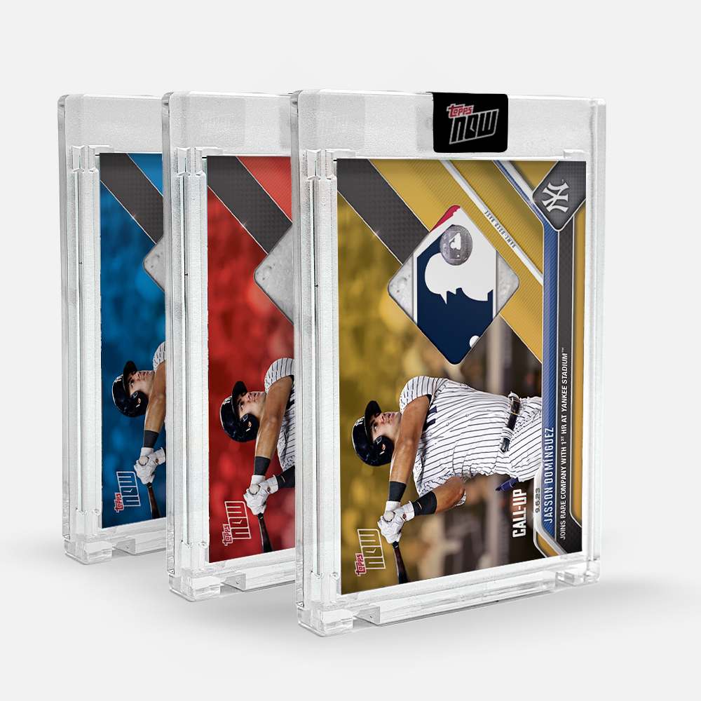 Game-used Base Relic # to 99 or Lower - Jasson Domínguez - 2023 MLB TOPPS NOW Card 827 - Image 2