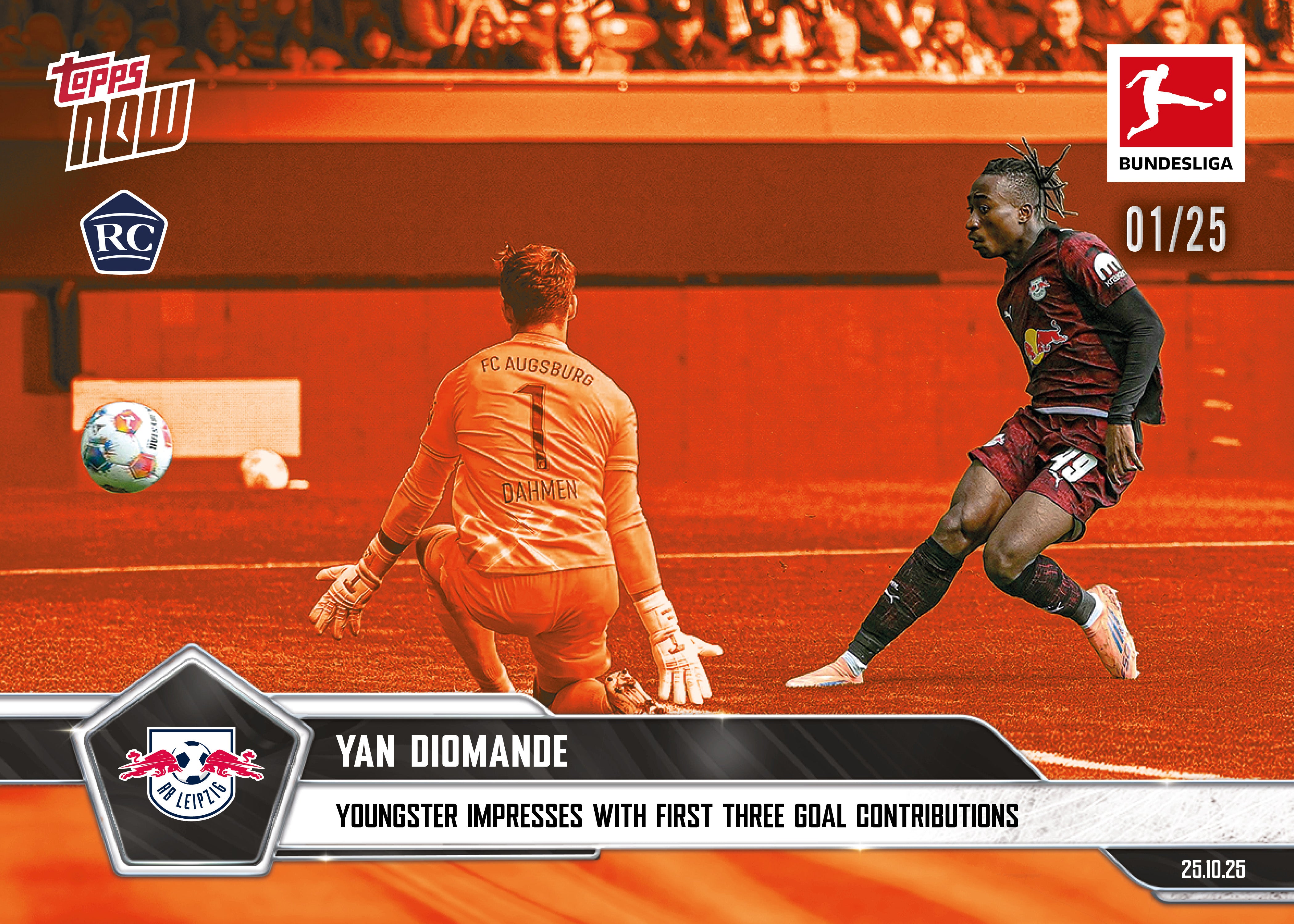 Yan Diomande - 2025-26 Bundesliga Topps NOW - Card 49 - PR: 783 - Image 5