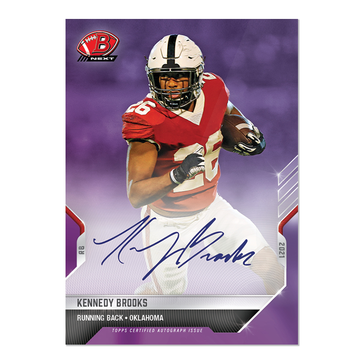 On-Card Auto # to 25 - Kennedy Brooks - 2021 Bowman NEXT TOPPS NOW Football Card 4C