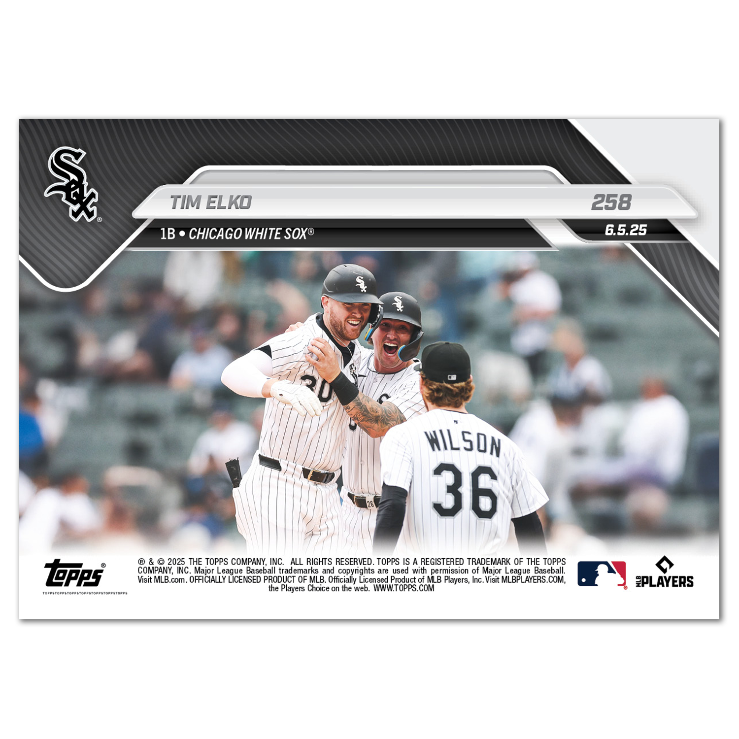 Tim Elko - 2025 MLB Topps NOW - Card 258 - PR: 531 - Image 2