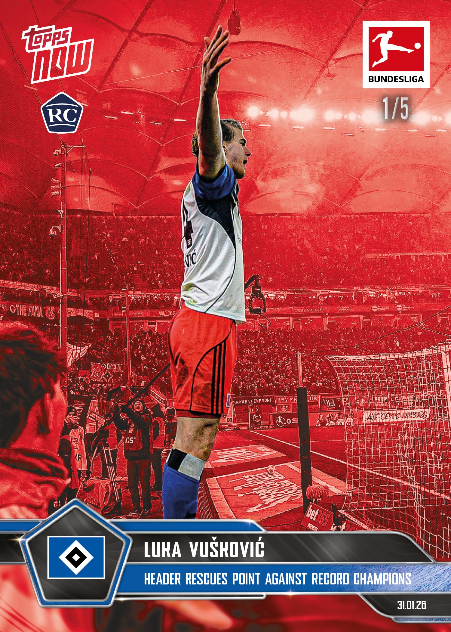 Luka Vušković - 2025-26 Bundesliga Topps NOW - Card 114 - PR: 3945 - Image 3