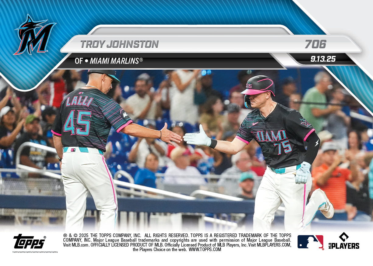 Troy Johnston - 2025 MLB Topps NOW - Card 706 - PR: 590 - Image 2