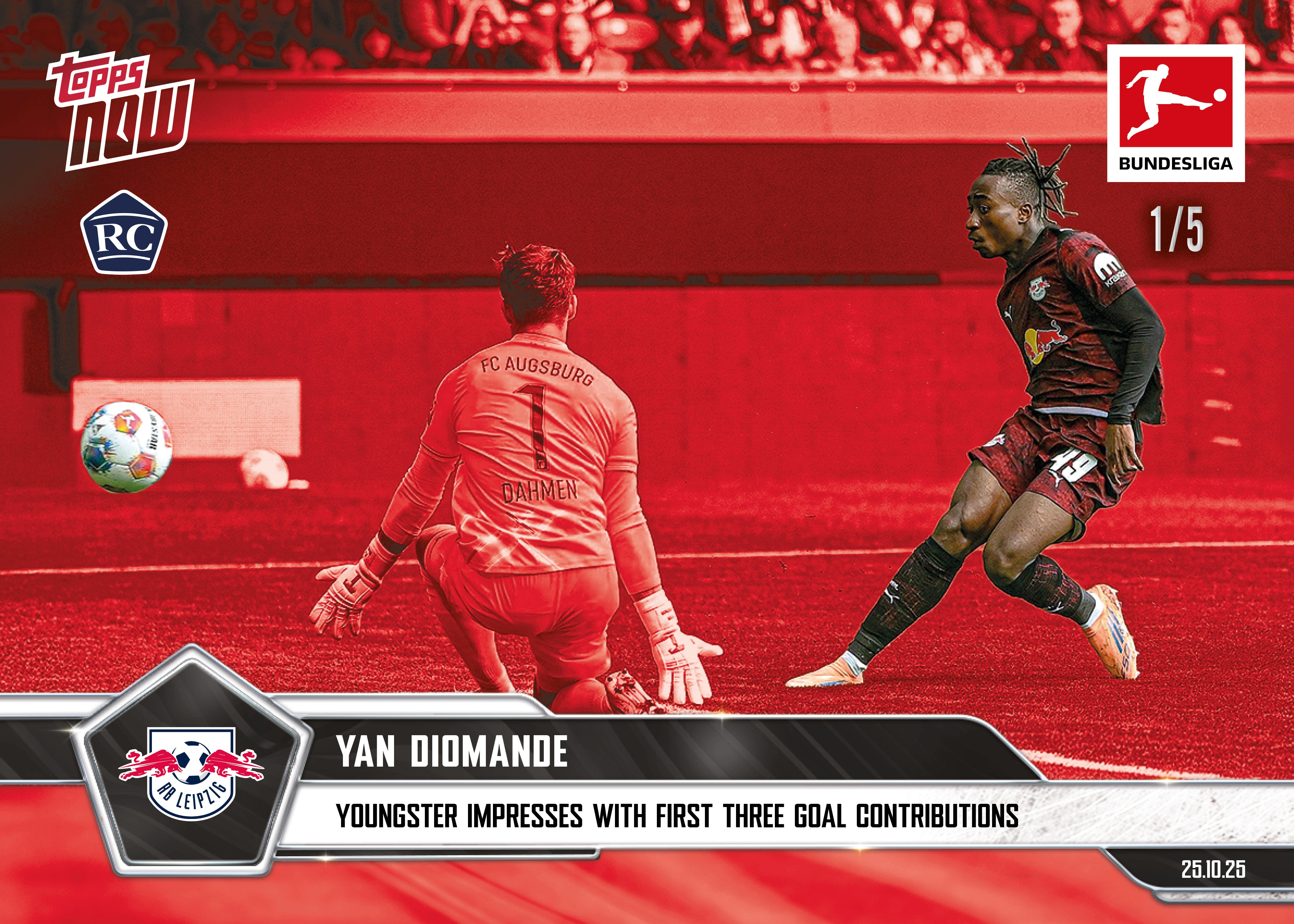 Yan Diomande - 2025-26 Bundesliga Topps NOW - Card 49 - PR: 783 - Image 3