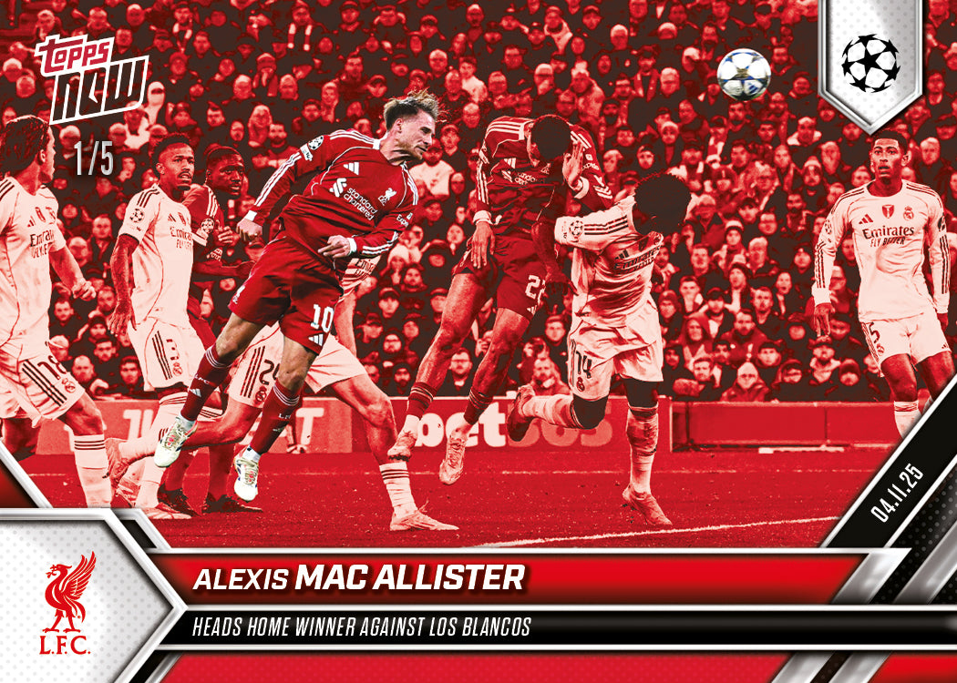 Alexis Mac Allister - 2025-26 UCL Topps NOW - Card 45 - PR: 502 - Image 3