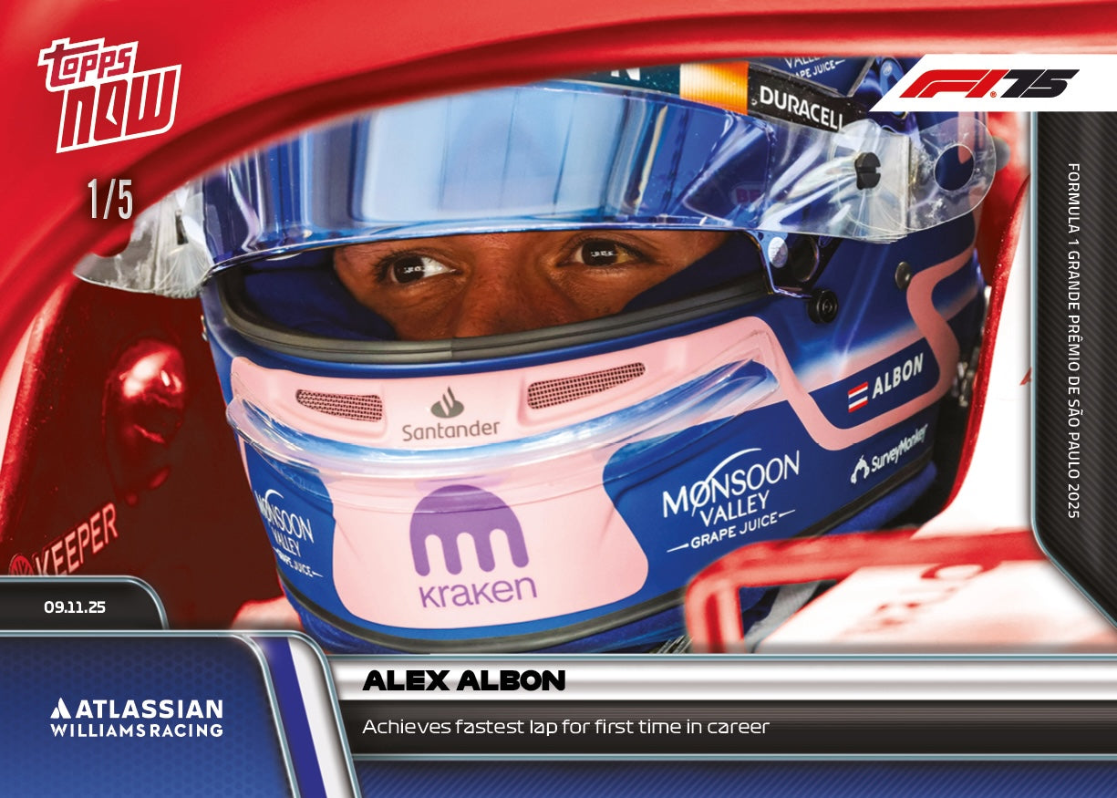 Alex Albon - 2025 Formula 1 Topps NOW - Card 78 - PR: 972 - Image 3