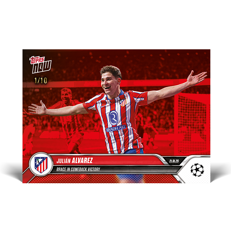 Julián Alvarez - Brace secures impressive comeback victory - 24/25 UCL Topps NOW Card 76 - PR: 402 - Image 3