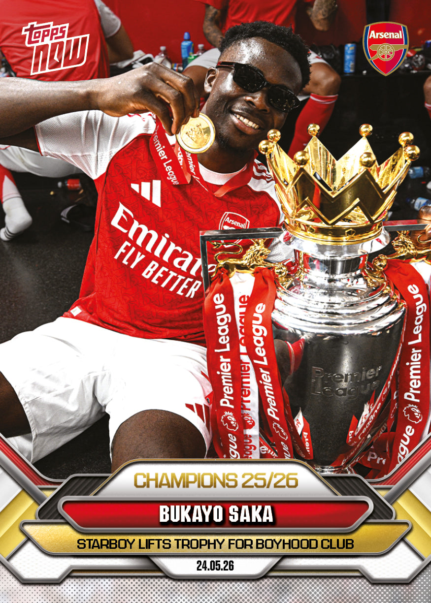 Bukayo Saka - 2025-26 Arsenal FC Topps NOW - Card 4 - PR: 7005