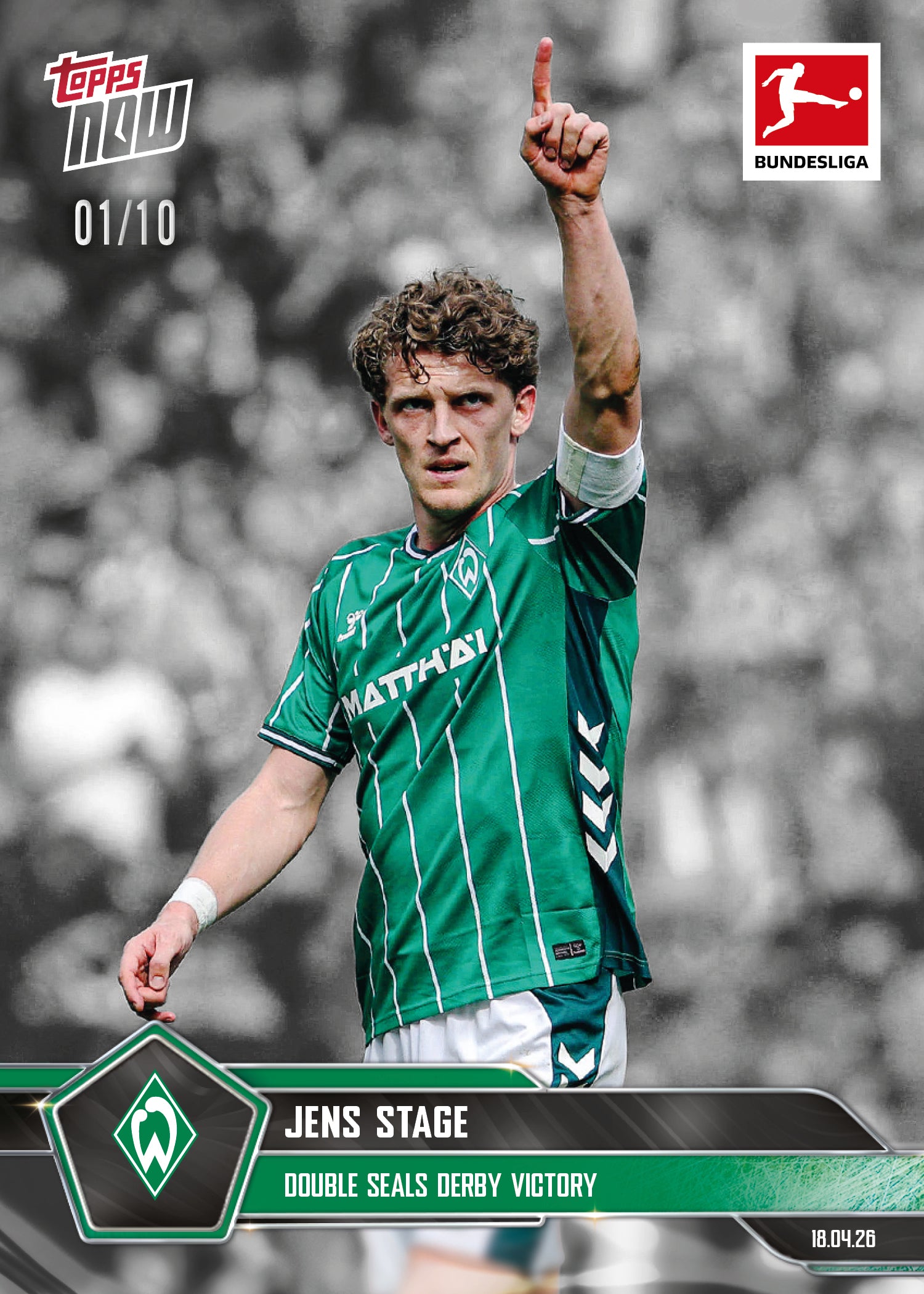 Jens Stage - 2025-26 Bundesliga Topps NOW - Card 173 - PR: 406 - Image 4