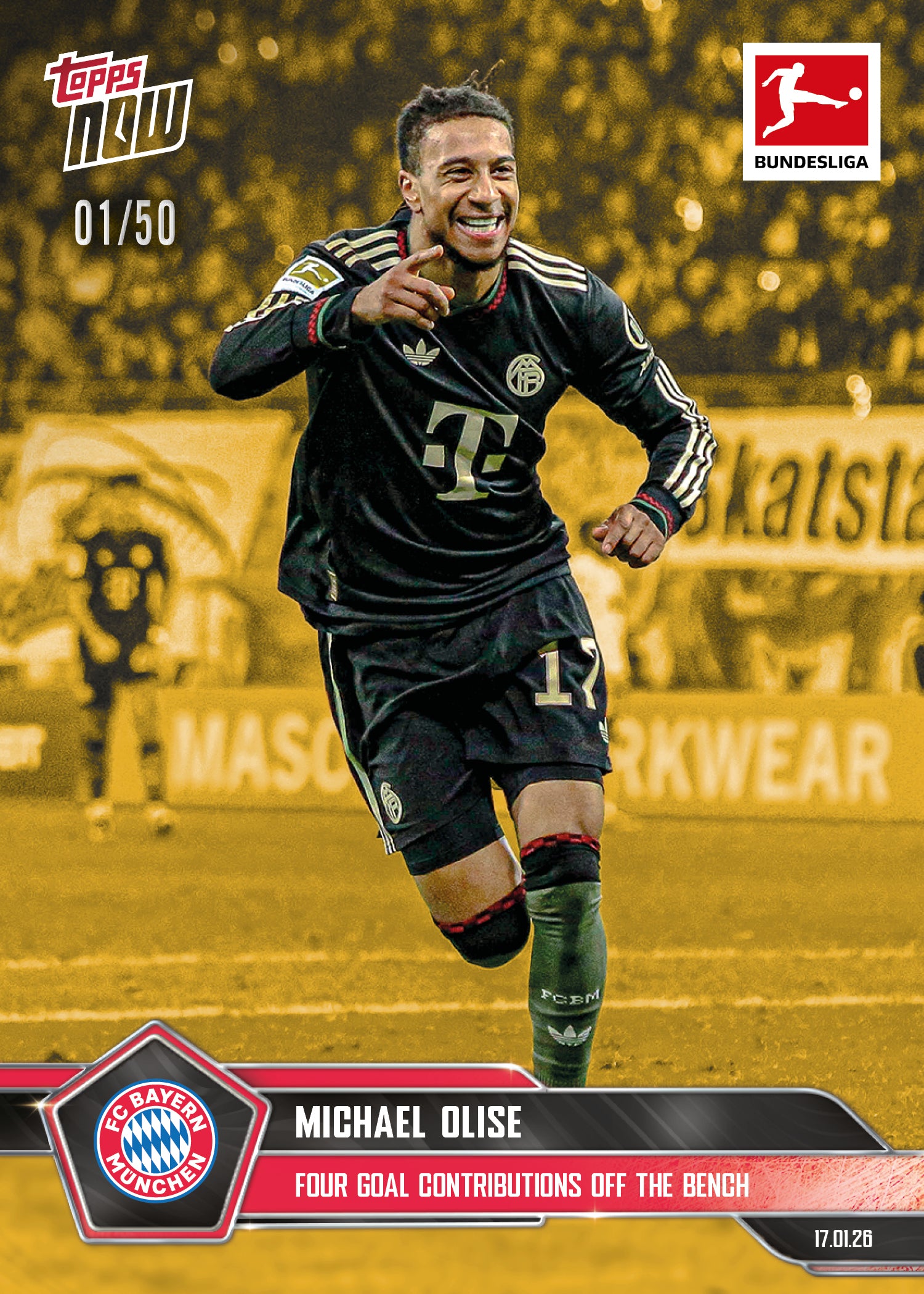 Michael Olise - 2025-26 Bundesliga Topps NOW - Card 103 - PR: 609 - Image 6