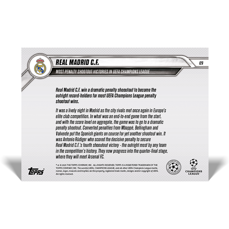 Real Madrid C.F. - 2024-25 UCL Topps NOW Card 129 - PR: 783 - Image 2