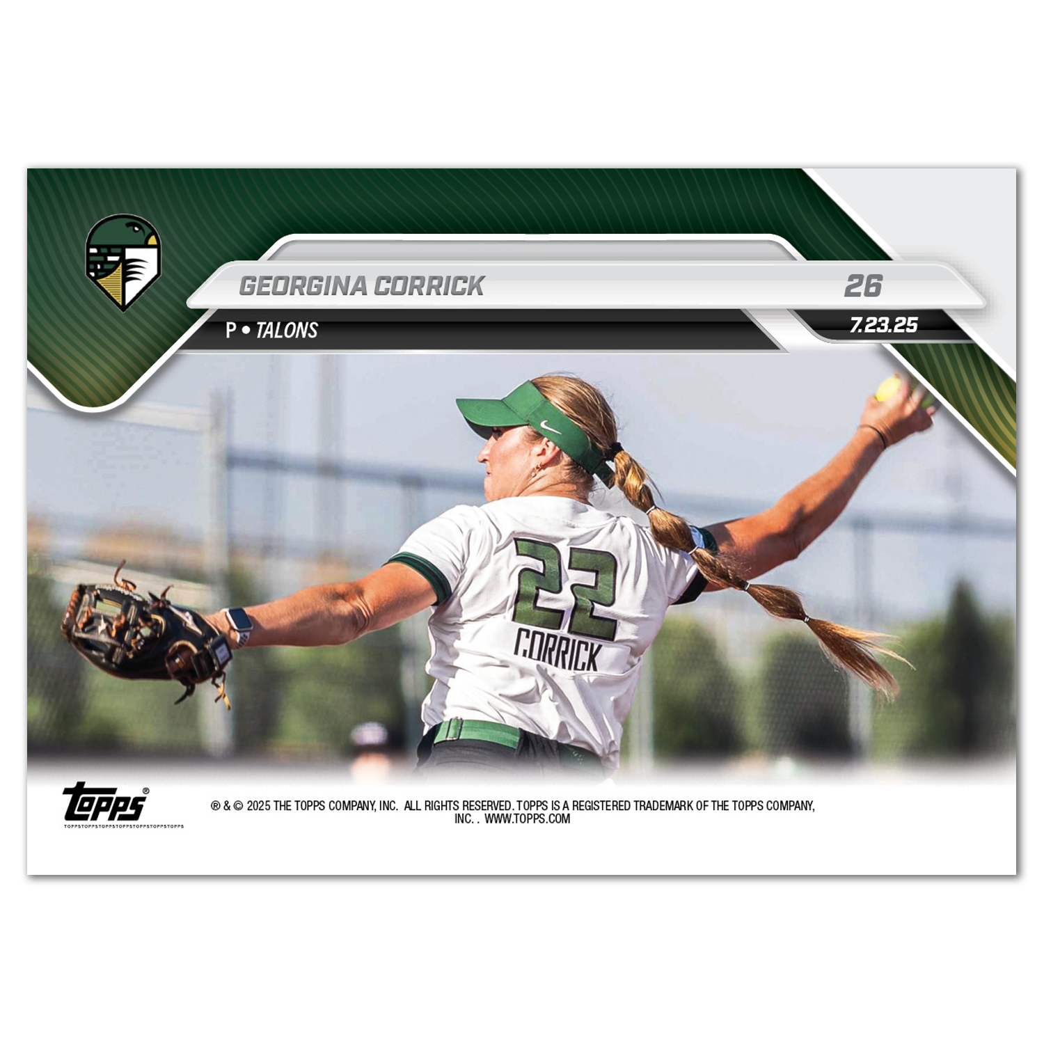 Georgina Corrick - 2025 AUSL Topps NOW - Card 26 - LOOK FOR AUTOS - PR: 829 - Image 3