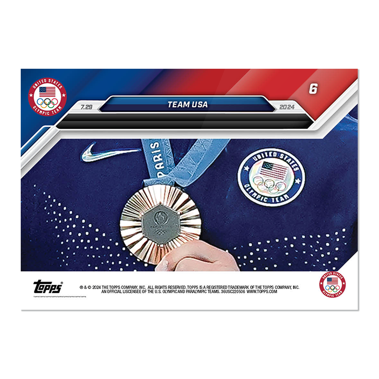 Team USA - 2024 Olympic Games TOPPS NOW Card 6 - PR: 1588 - Image 4