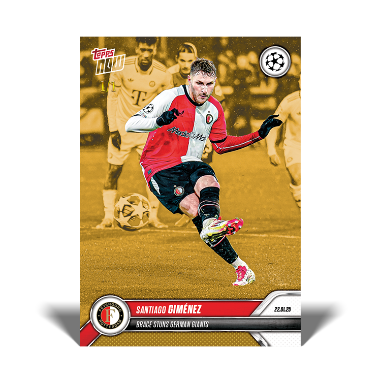 Santiago Giménez - Brace stuns German giants - 24/25 UCL Topps NOW Card 82 - PR: 355 - Image 2