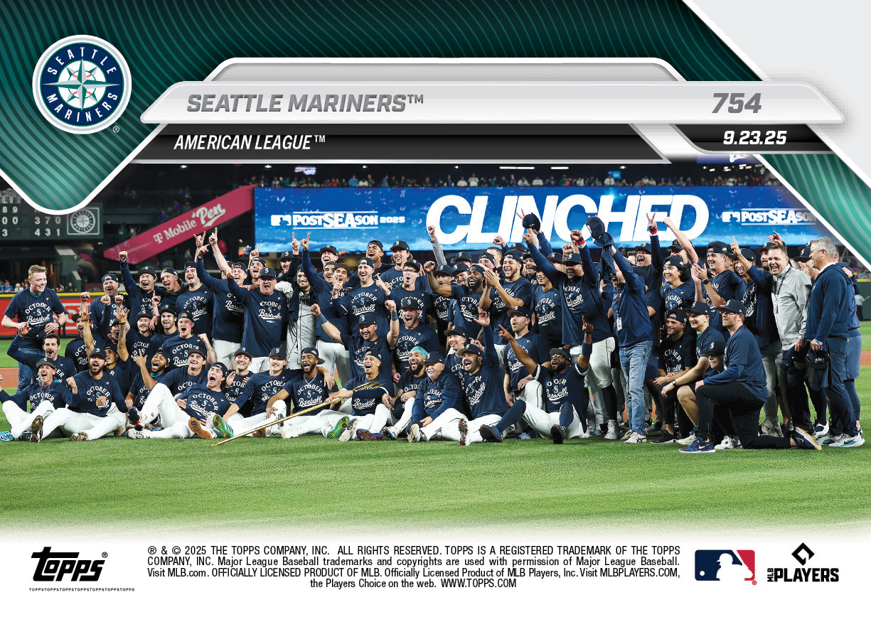 Seattle Mariners - 2025 MLB Topps NOW - Card 754 - PR: 2290 - Image 2