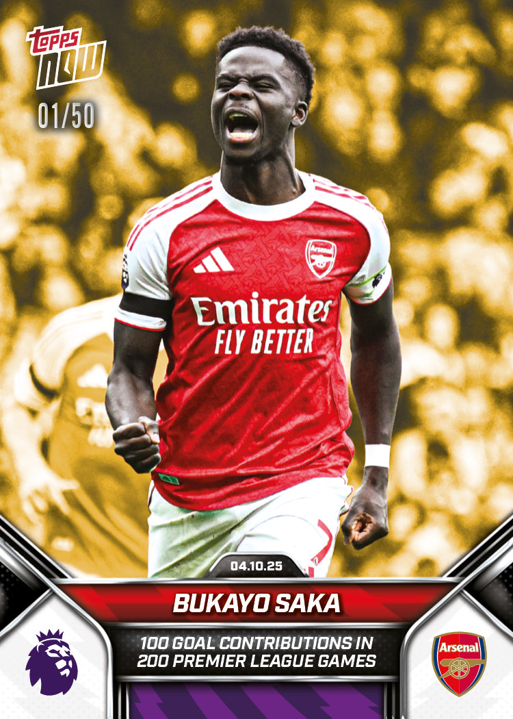 Bukayo Saka - 2025-26 Premier League Topps NOW - Card 31 - PR: 1025 - Image 6