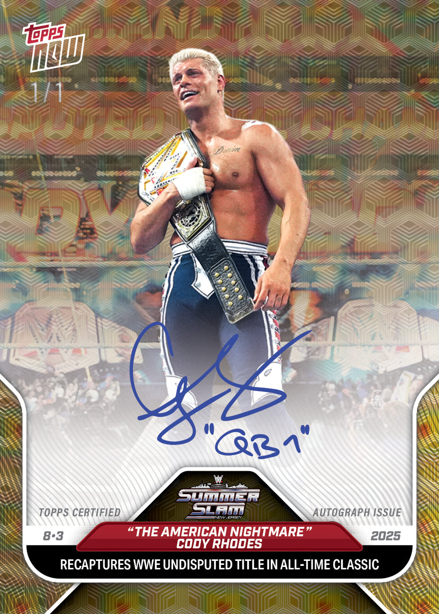 Alternative view of "The American Nightmare" Cody Rhodes - 2025 WWE Topps NOW - Card 86 - LOOK FOR AUTOS - PR: 5505
