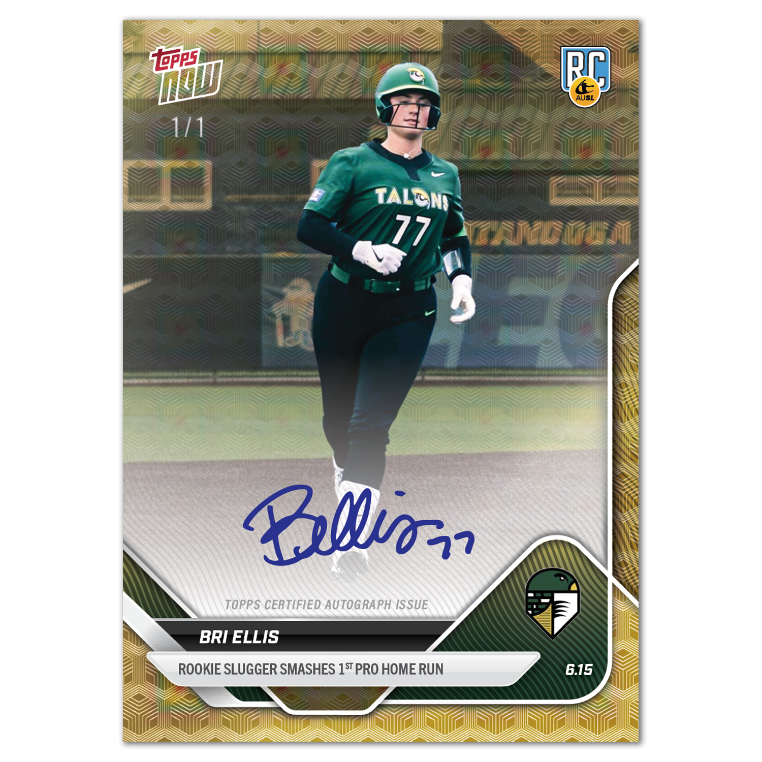 Bri Ellis - 2025 AUSL Topps NOW - Card 7 - LOOK FOR AUTOS - PR: 1183 - Image 2