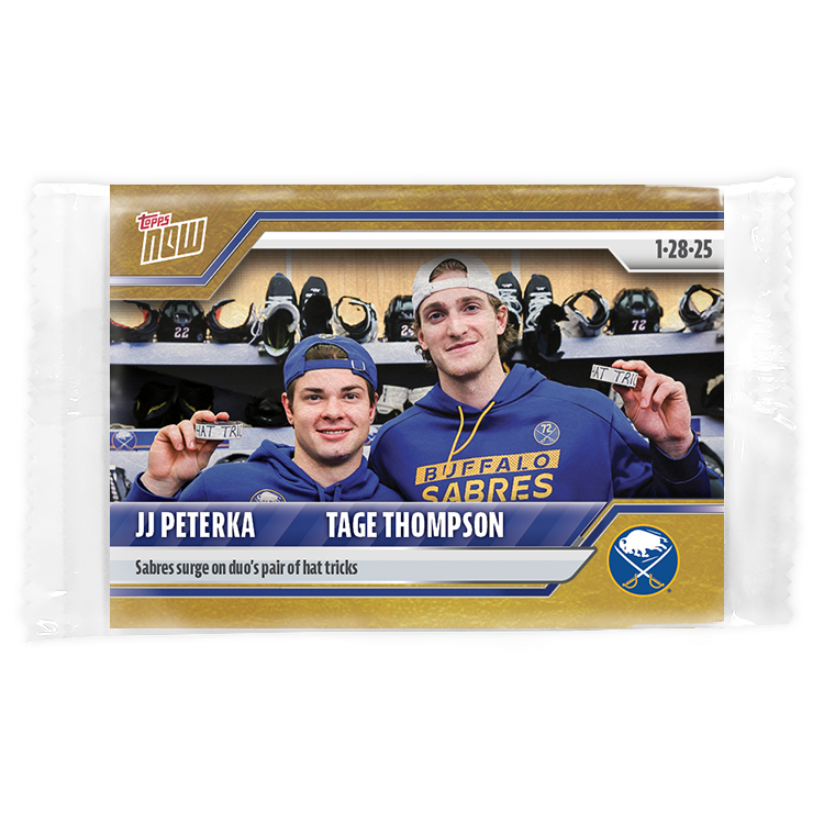 JJ Peterka/Tage Thompson - 2024-25 NHL Topps NOW - Sticker # 100 Pack - PR: 160 - Image 2