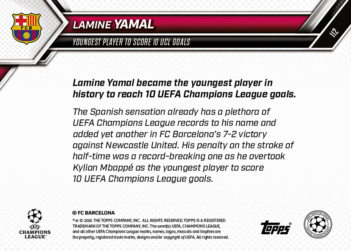 Lamine Yamal - 2025-26 UCL Topps NOW - Card 112 - PR: 10135 - Image 8