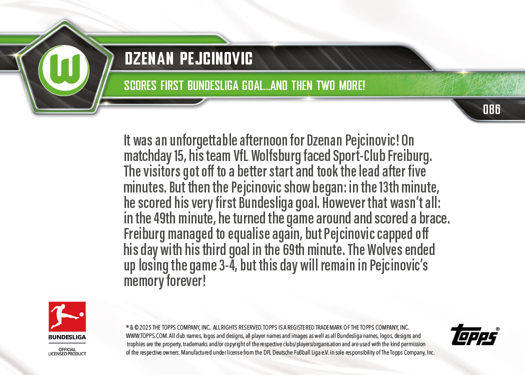 Dzenan Pejcinovic - 2025-26 Bundesliga Topps NOW - Card 86 - PR: 306 - Image 7